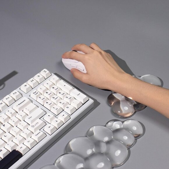 Clear Gel Wrist Rest for Mouse, White Silicone Cloud Mouse Wrist Rest, Cool Soft - Picture 4 of 6